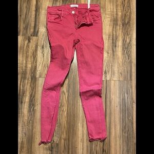 ZARA Pink denim skinny jeans